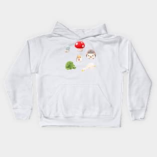 Cottagecore Kawaii Plushies Sticker Pack Kids Hoodie